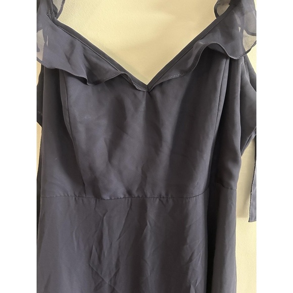 Wedding Guest Lulus Sweetest Entrance Navy Blue Ruffled Tie-Back Maxi Dress XL - Picture 4 of 8